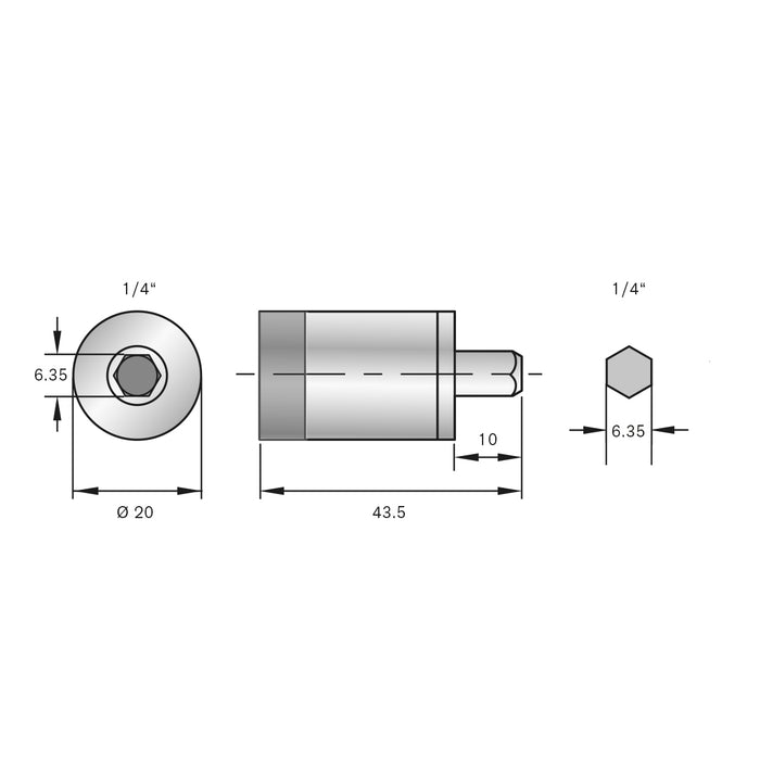 Bernstein Torque Adapter 8.0Nm Both Sides 1/4