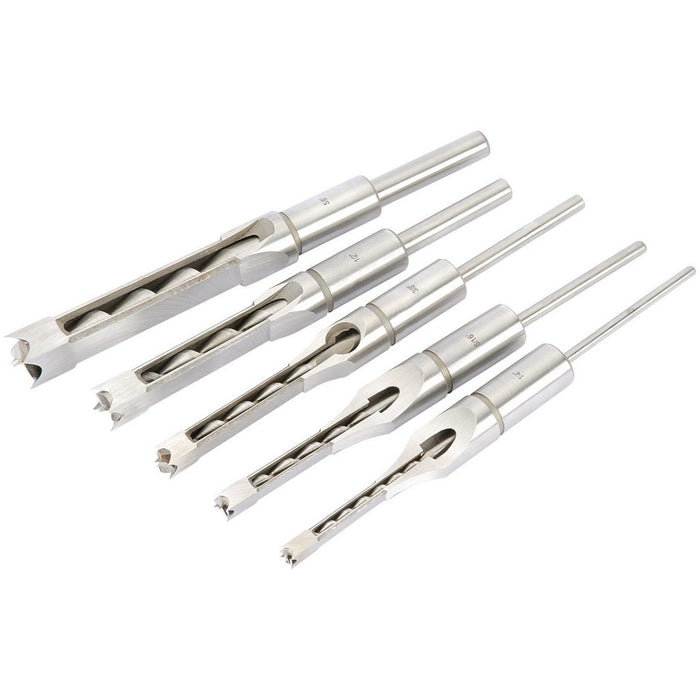Draper Tools Hollow Square Mortice Chisel & Bit Set (5 Piece)