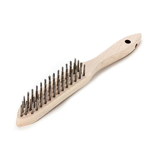 Lessmann Hand Brush 4 Rows Steel Wire Stainless ROF Straight 0.35mm