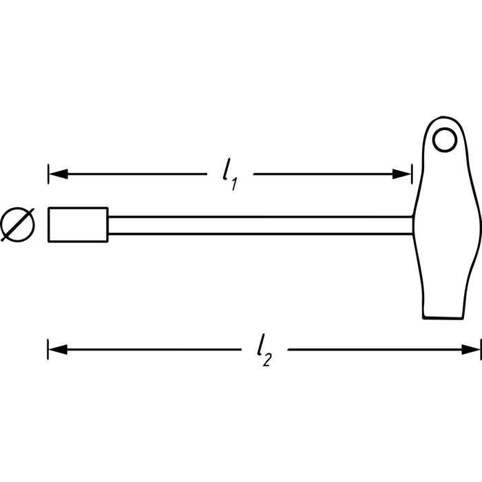 Hazet 428LG-8 Nut-Driver with T-Handle 8mm Long Design