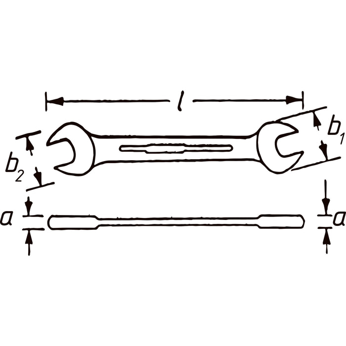Hazet Double Open-End Wrench 3/8in x 7/16in 450NA-3/8X7/16VKH