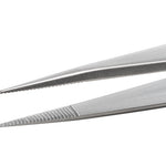 Ideal-Tek Tweezers SS Straight Fine Sharp Line Serrated 125mm 456.SA