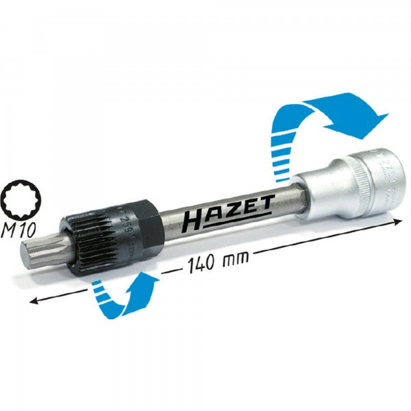 Hazet 2 Pce 1/2in V-(Ribbed) Belt Pulley Tool 4641/2 Internal Serration Profile XZN