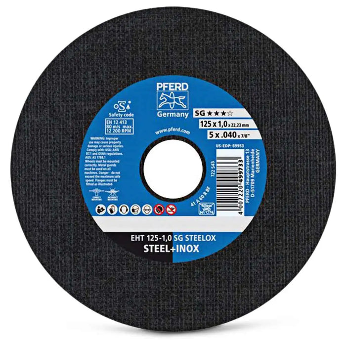 Pferd Cut Off Wheel EHT 125 x 1.0 x 22.23mm STEELOX