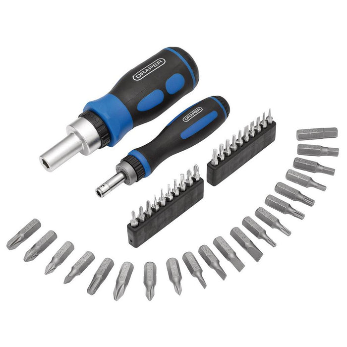 Draper Tools Ratchet Screwdriver & Bit Set, 42 Pce