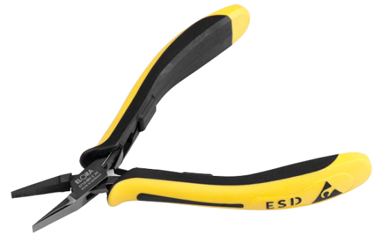 Elora Electronic Flat Nose Plier ESD with knurled gripping surface 4710-MH E 2K