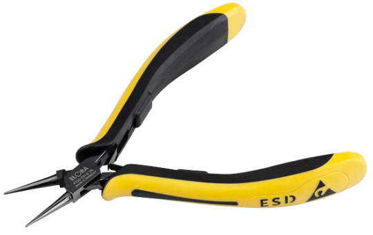 Elora Electronic Round Nose Plier ESD with smooth gripping surface 4720-OH E 2K