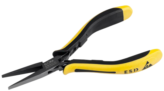 Elora Electronic Flat Nose Plier ESD with smooth gripping surface 4740-OH E 2K