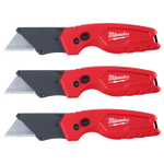 Milwaukee 3 Pack FASTBACK™  Compact Folding Utility Knife Set 48221500PA