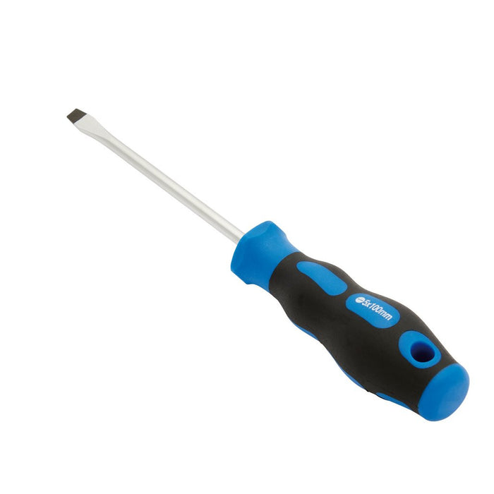 Draper Tools 5.0 x 100mm Plain Slot Screwdriver with Soft Grip Handles 48922