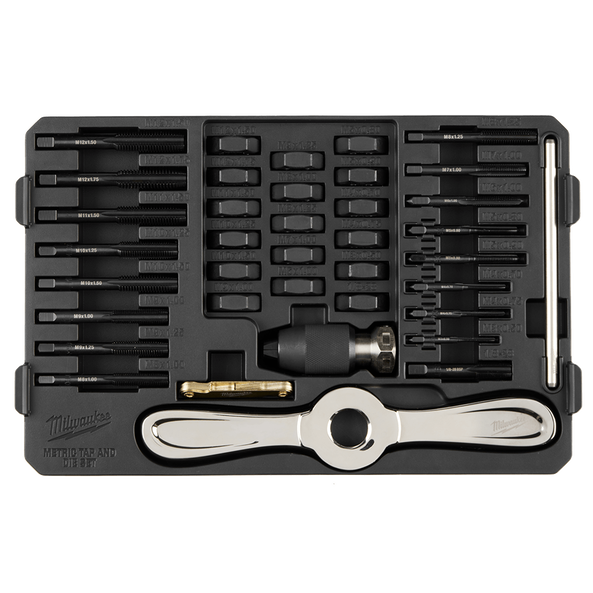 Milwaukee Metric Tap and Die 38 Piece PACKOUT™ Set - High Carbon Steel 49225603