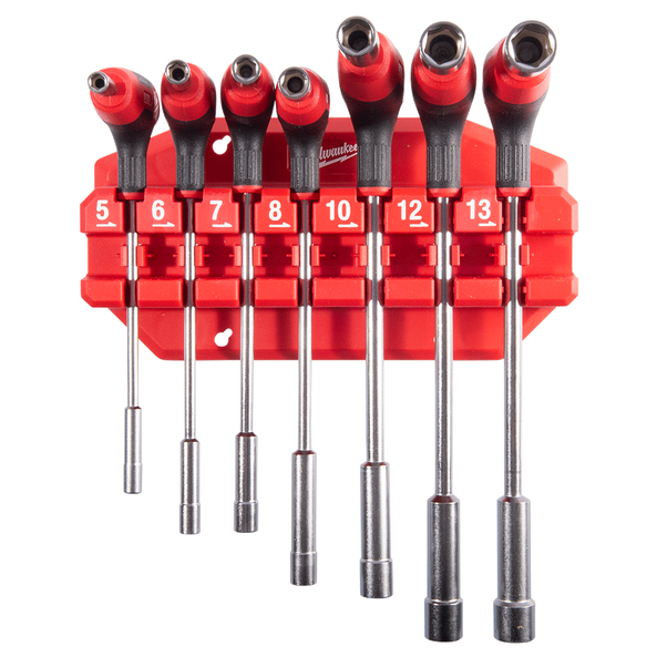 Milwaukee 7 Piece Nut Driver with Comfort Grip Set with Rack 4932498704