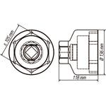 Hazet Commercial Vehicle Axle Nut Socket Set Daf Renault Volvo 4937-105/2 Square, Hollow 25mm (1in) Outside Hexagon Profile 105mm Number Of Tools: 2