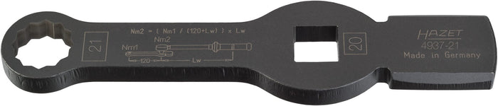 Hazet 3/4in 21mm Box-End Wrench Striking Face Pattern 12-Point With 2 Striking Faces 4937-21 
