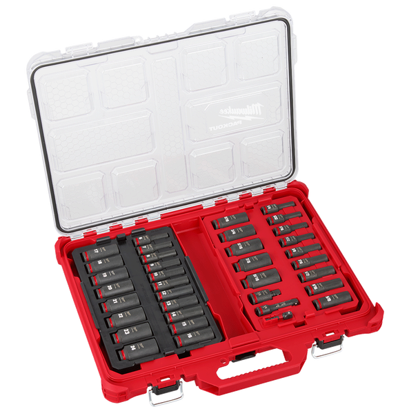 Milwaukee 36 Piece SHOCKWAVE™ Impact Duty Socket 3/8” Drive Set with PACKOUT 49666805