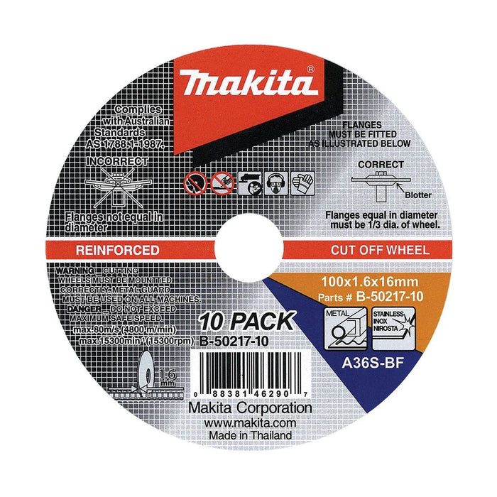 Makita 100 x 1.6 x 16mm Inox / Metal Cut Disc