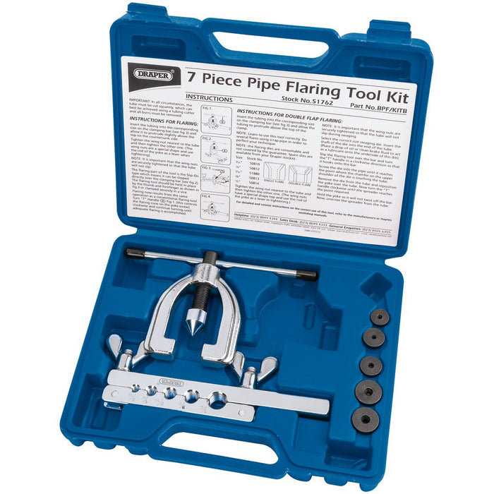 Draper Tools Brake Pipe Flaring Kit 7 Piece 51762