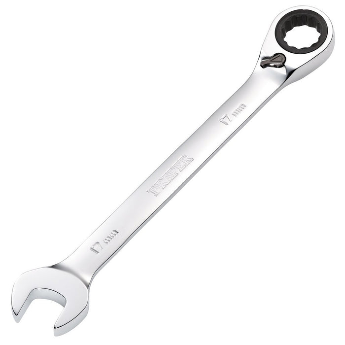 Draper Tools Hi-Torq® Metric Reversible Ratcheting Combination Spanner 17mm 52005