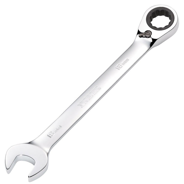 Draper Tools 18mm Draper Hi-Torq® Metric Reversible Ratcheting Combination Spanner 52006