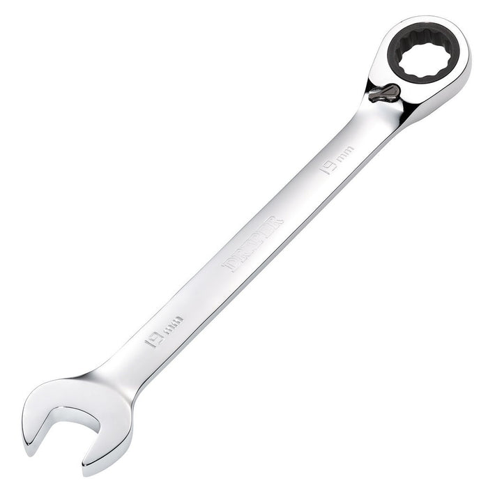 Draper Tools Hi-Torq® Metric Reversible Ratcheting Combination Spanner 19mm 52008