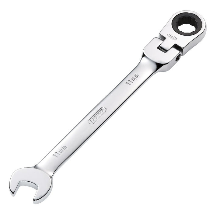 Draper Tools Draper Hi-Torq® Metric Flexible Head Ratcheting Combination Spanner 11mm
