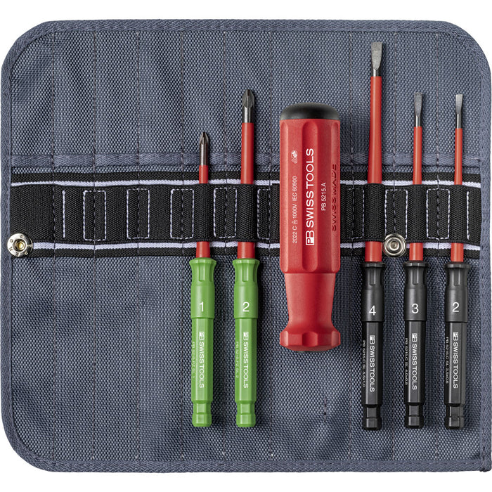 PB Swiss 6 Pce Slotted & Pozidriv Classic VDE Slim Set