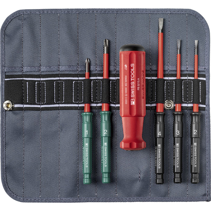 PB Swiss 6 Pce Slotted & Pozi/Slot Classic VDE Slim Screwdriver Set