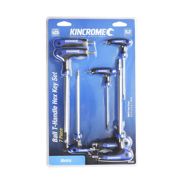 Kincrome Moulded T-Handle Hex Key Set 7 Piece - Metric