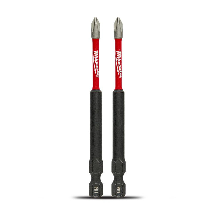Milwaukee SHOCKWAVE™ Power Bit Phillips #1 89mm (3.5in) 2pk
