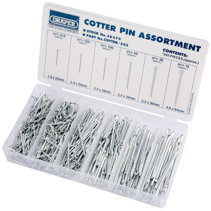 Draper Tools Split Pin Assortment 555 Piece 56375