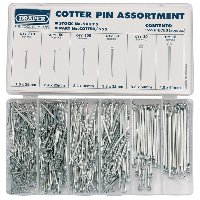 Draper Tools Split Pin Assortment 555 Piece 56375