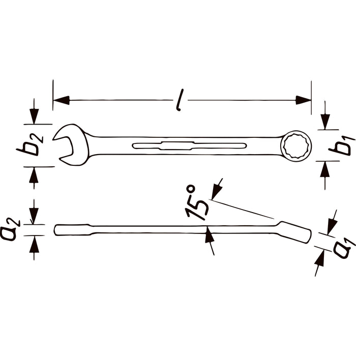 Hazet Combination Wrench 600NA-1.1/2 Outside 12-Point Profile 1.1/2in