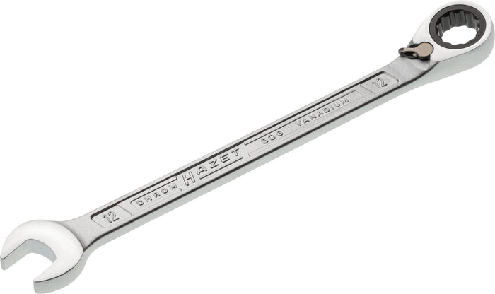 Hazet Ratcheting Combination Wrench 606-12 Outside 12-Point Traction Profile 12mm