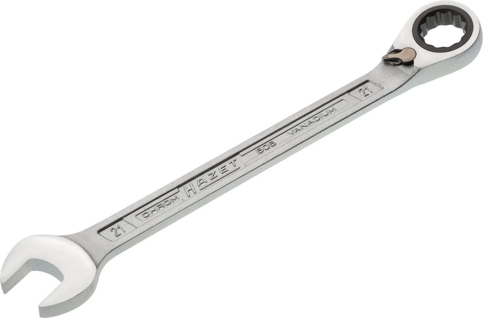Hazet Ratcheting Combination Wrench 606-21 Outside 12-Point Traction Profile 21mm