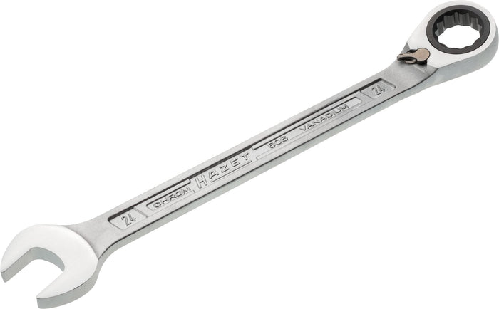 Hazet Ratcheting Combination Wrench 606-24 Outside 12-Point Traction Profile 24mm