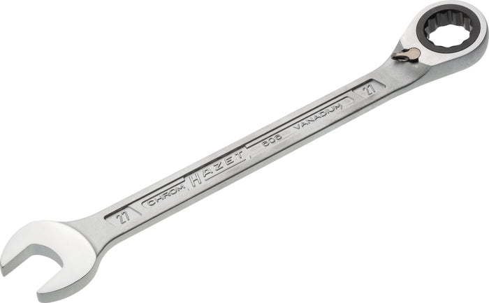 Hazet Ratcheting Combination Wrench 606-27 Outside 12-Point Traction Profile 27mm