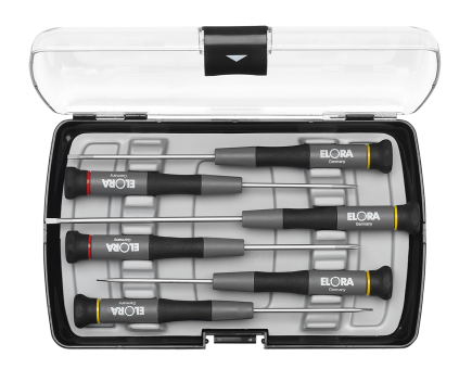 Elora Electronic screwdriver set plain and cross slot 6 Pce 616 S6
