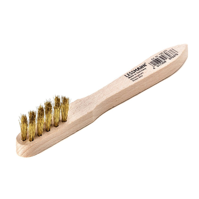 Lessmann Spark Plug Brush 150 x 15mm 3 Rows Brass Wire MES Crimped 0.15mm