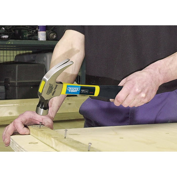 Draper Tools Expert Claw Hammer with Fibreglass Shaft 450g/16oz 62163