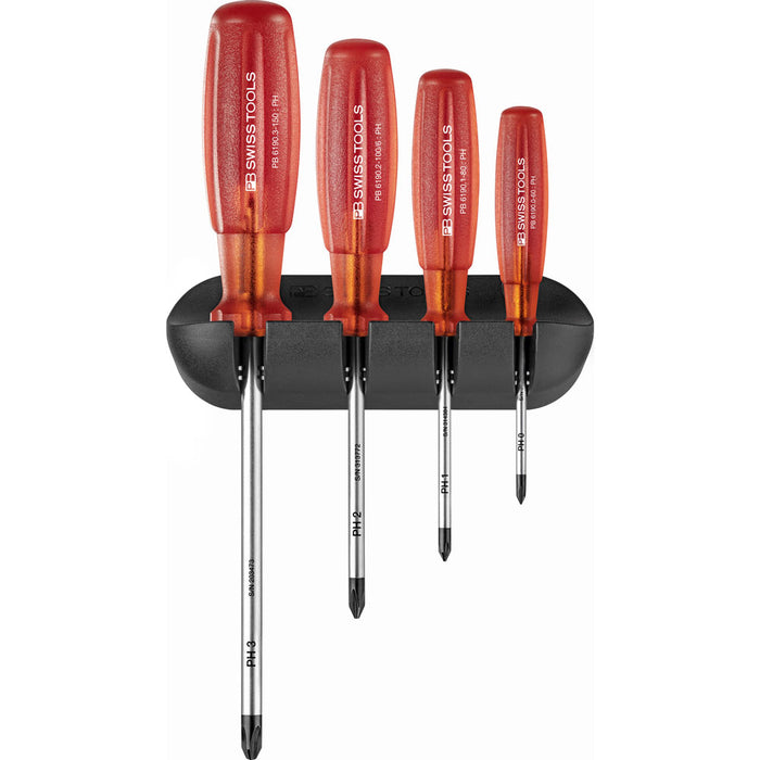 PB Swiss 6242 Multicraft Screwdriver 4 Pce Set for Phillips Screws