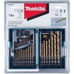 MAKITA HSS-TIN Metal Drill Bits Set 1.5mm - 10mm (19PC)