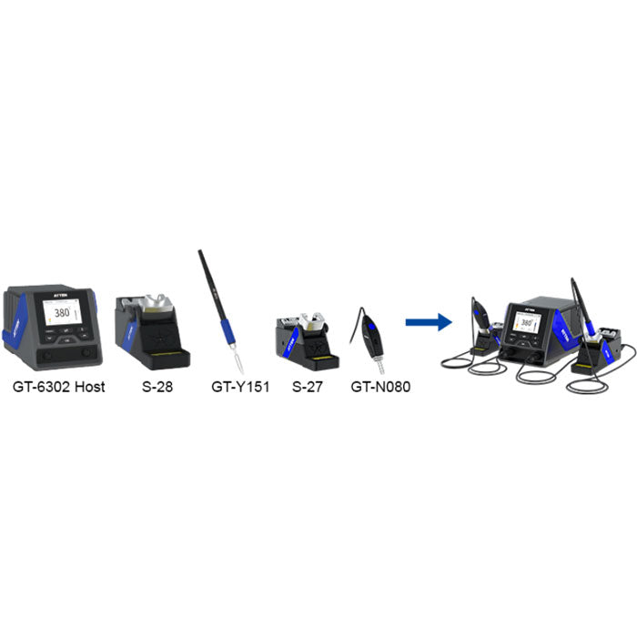 Atten GT-6302A High Power Soldering Station with GT-Y151 Iron and GT-N080 Tweezers