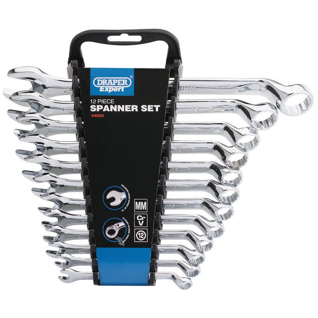 Draper Tools Hi-Torq® Metric Combination Spanner Set, 8-22mm (12 Piece)
