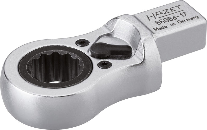 Hazet 12 Point Ratcheting Insert Box-End Wrench 17mm 6606D-17 Insert Square 14x18mm 