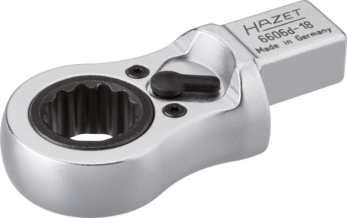 Hazet 12 Point Ratcheting Insert Box-End Wrench 18mm 6606D-18 Insert Square 14x18mm