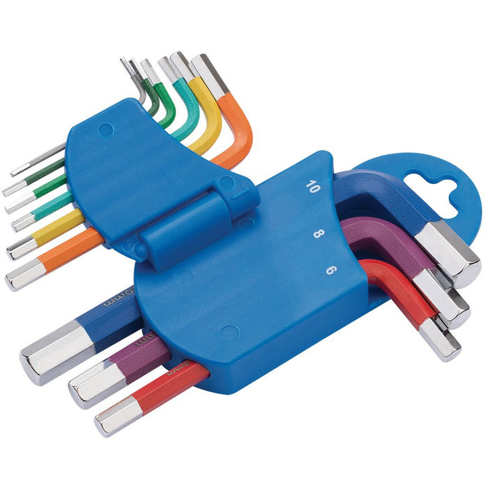 Draper Expert Metric Coloured Short Arm Hexagon Key Set, 9 Pce
