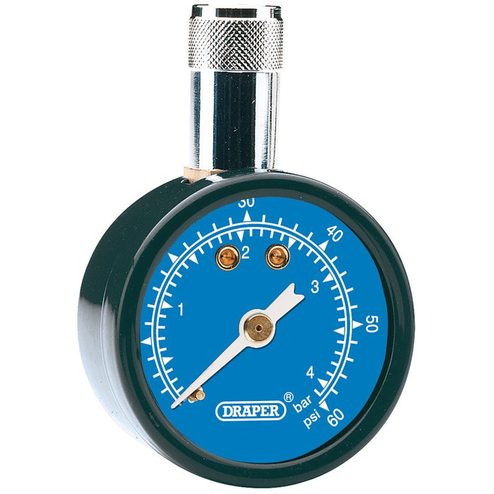 Draper Tools Tyre Pressure Gauge TPG101, 0 - 60psi, 0 - 4 bar