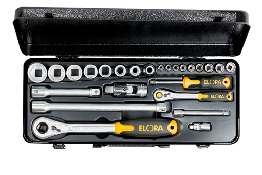Elora Socket Set 1/4in + 1/2in hexagon 25 Pce 714-6MU