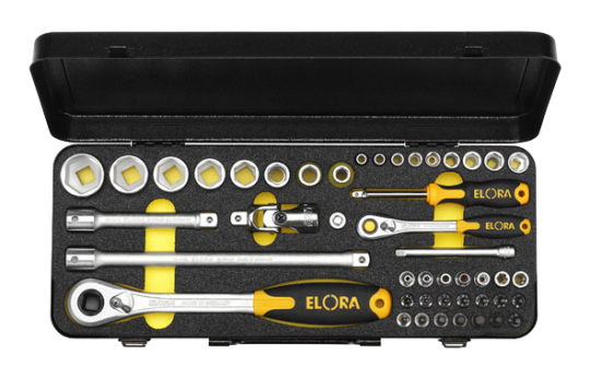 Elora Socket Set 1/4in + 1/2in hexagon 46 Pce 714-6MU OMS
