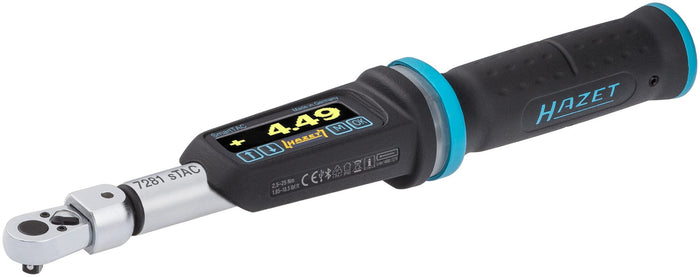 Hazet 1/4in Electronic Torque Wrench Built-In Angle Gauge 7281-2STAC 2.5-25Nm 1.85-18.5 Lbf.FT 